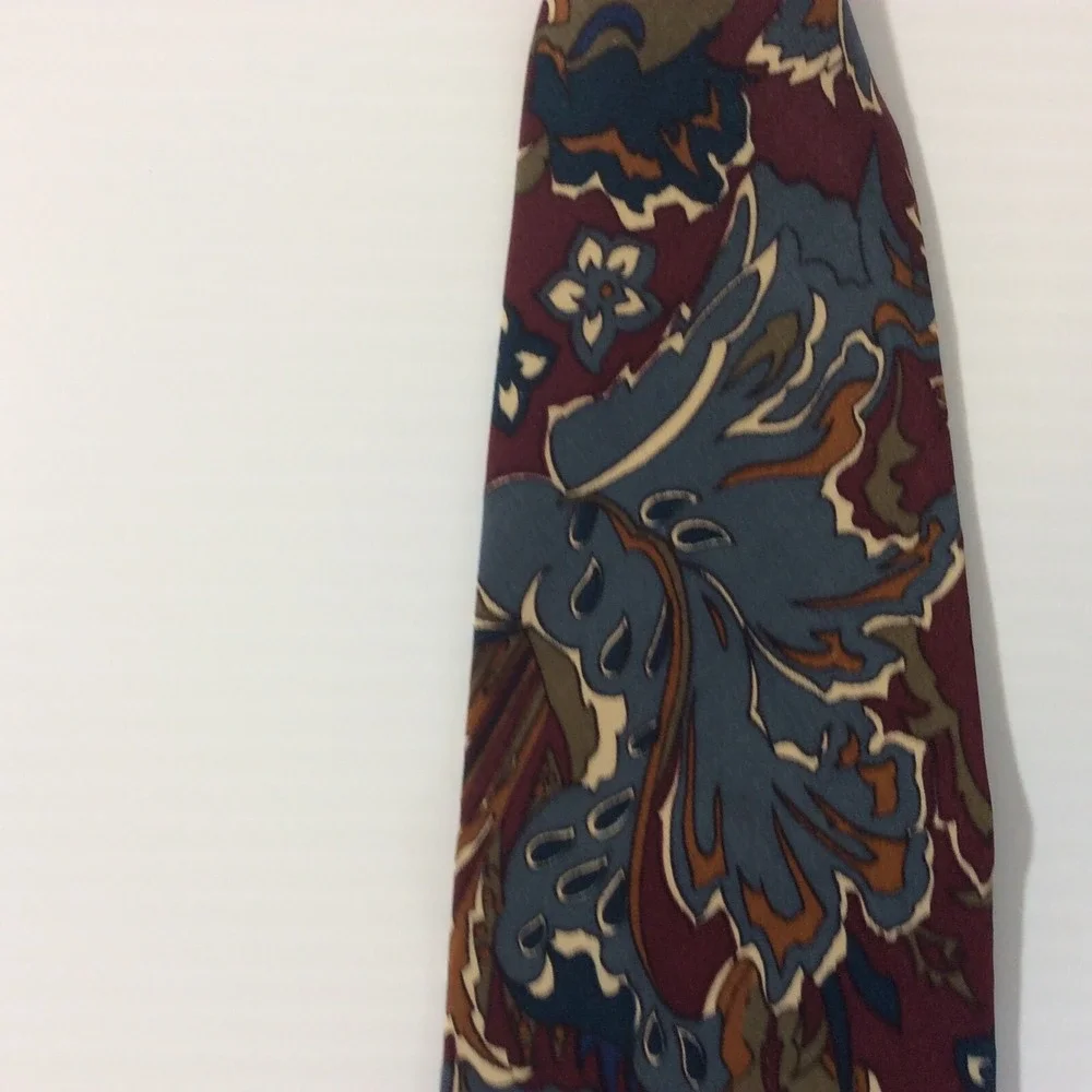 CELLINI Collection MENS TIE NECKTIE 3.75 in Burgundy Olive Rust Blue